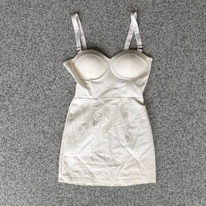 Superdown Cream Bustier Slip Dress
